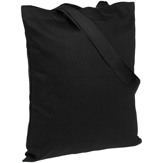 Холщовая сумка BrighTone, черная с черными ручками - подробное фото