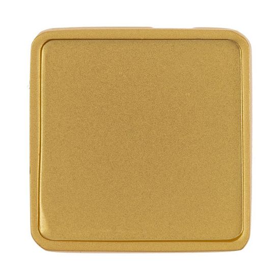 Квадратный шильдик на резинку Epoxi, матовый золотистый - подробное фото