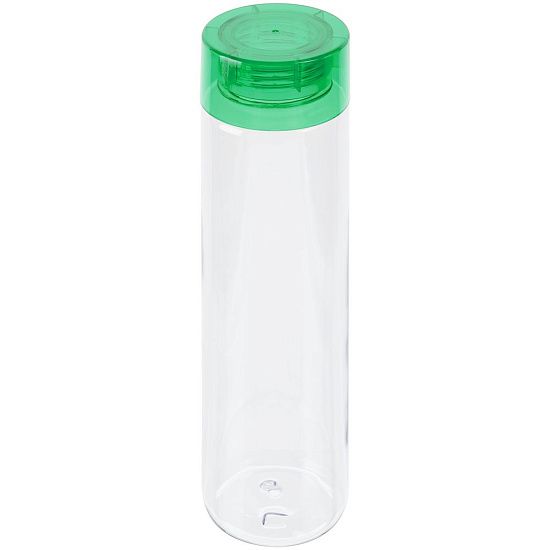 Бутылка для воды Aroundy, прозрачная с зеленой крышкой - подробное фото