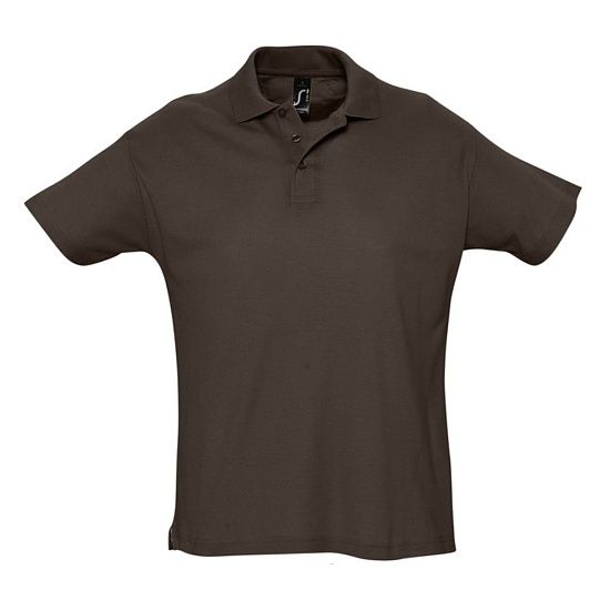 Рубашка поло мужская SUMMER 170, темно-коричневая (шоколад) - подробное фото