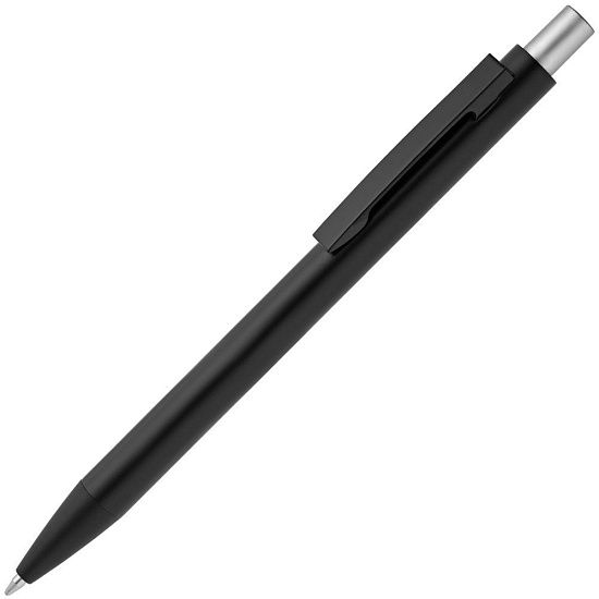Ручка шариковая Chromatic, черная с серебристым - подробное фото
