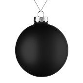 Елочный шар Finery Matt, 10 см, матовый черный - фото