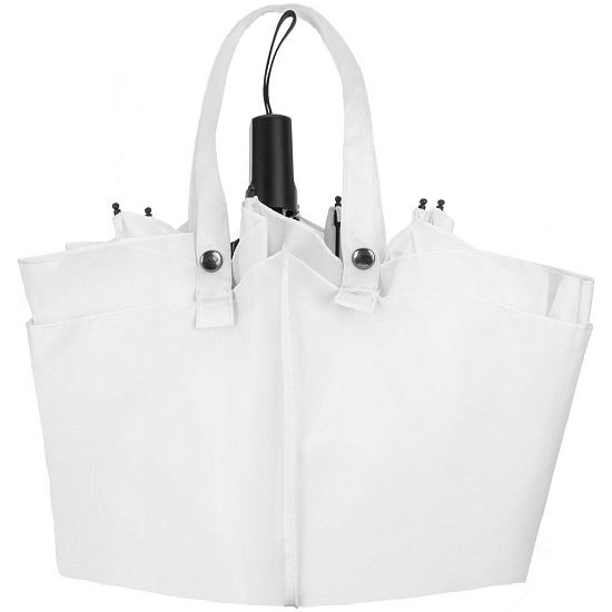 Зонт-сумка складной Stash, белый - подробное фото