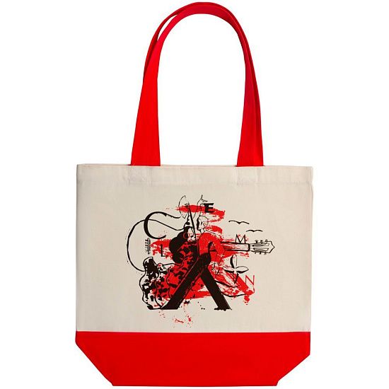 Холщовая сумка Carmen and Сarwoman, красная - подробное фото