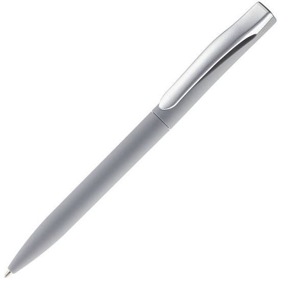 Ручка шариковая Pin Soft Touch, серая - подробное фото