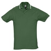 Рубашка поло мужская с контрастной отделкой PRACTICE 270, зеленый/белый - фото