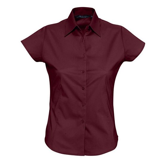 Рубашка женская с коротким рукавом Excess, бордовая - подробное фото