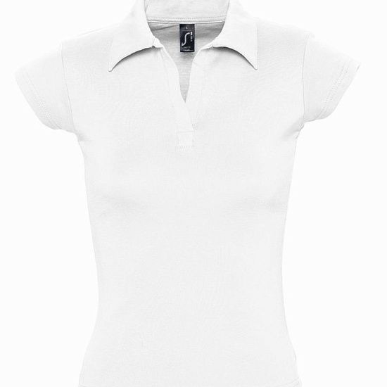 Рубашка поло женская без пуговиц PRETTY 220, белая - подробное фото