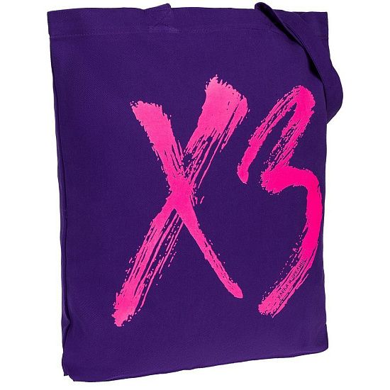 Холщовая сумка «ХЗ», фиолетовая - подробное фото