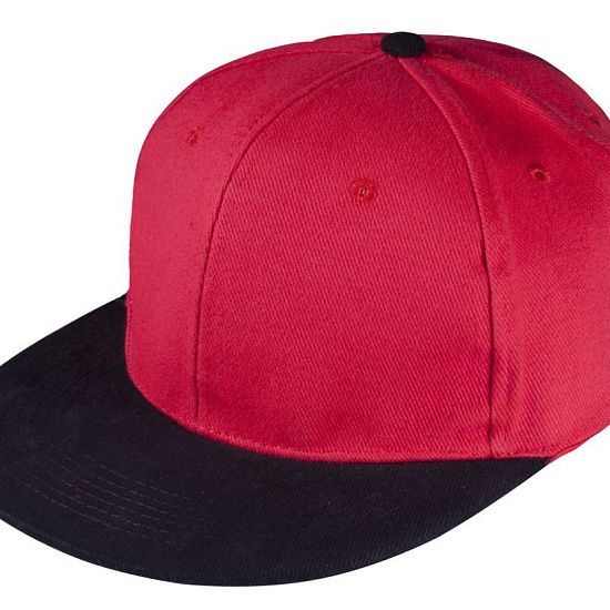 Бейсболка Unit Heat с прямым козырьком, двухцветная, красная с черным - подробное фото
