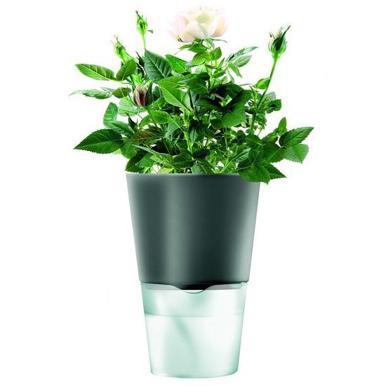 Горшок для растений Flowerpot, фарфоровый, серый - подробное фото