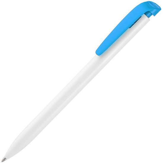 Ручка шариковая Favorite, белая с голубым - подробное фото