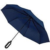 Зонт складной Hoopy с ручкой-карабином, темно-синий - фото