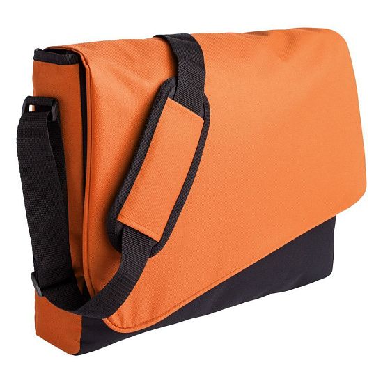 Конференц сумка Unit Messenger, оранжево-черная - подробное фото