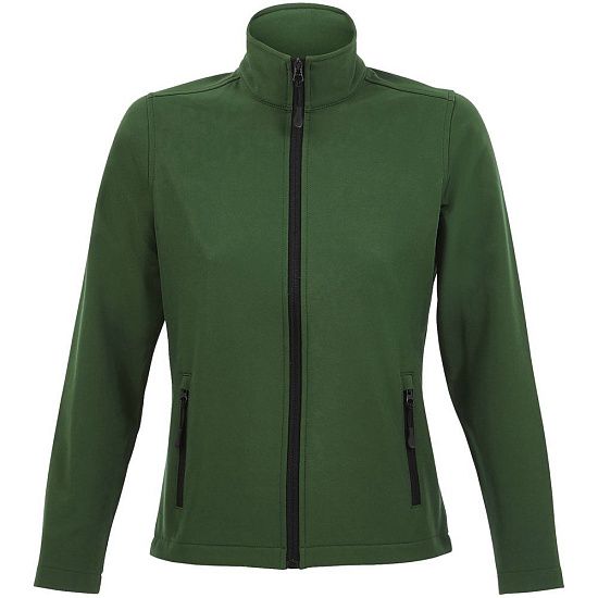 Куртка софтшелл женская RACE WOMEN, темно-зеленая - подробное фото