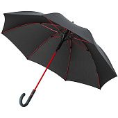 Зонт-трость с цветными спицами Color Style ver.2, красный, с серой ручкой - фото