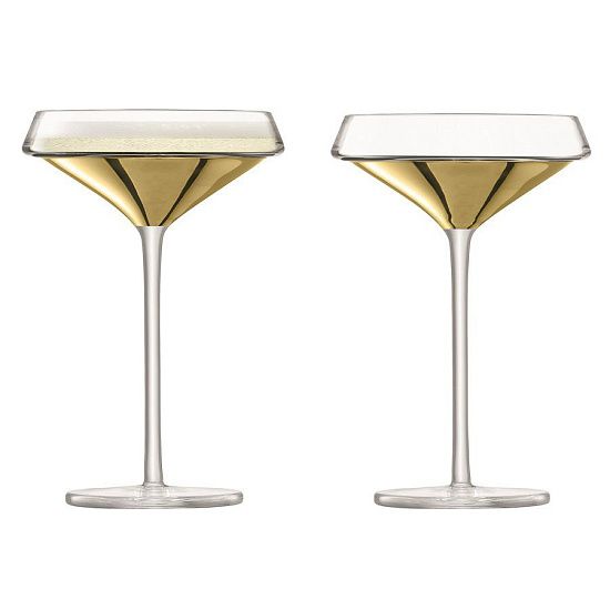 Набор бокалов-креманок для шампанского Space, золотистый - подробное фото