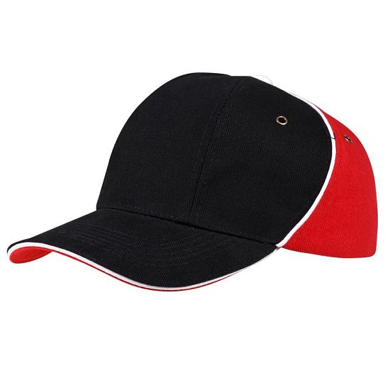 Бейсболка Unit Smart, черная с красным - подробное фото