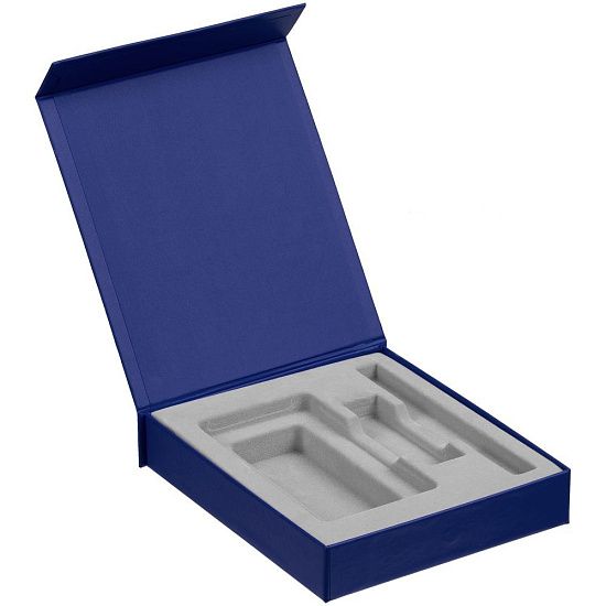 Коробка Latern для аккумулятора 5000 мАч, флешки и ручки, синяя - подробное фото