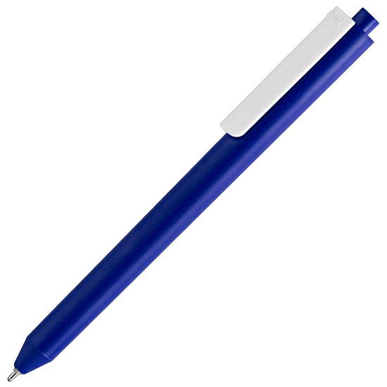 Ручка шариковая Pigra P03 Mat, темно-синяя с белым - подробное фото