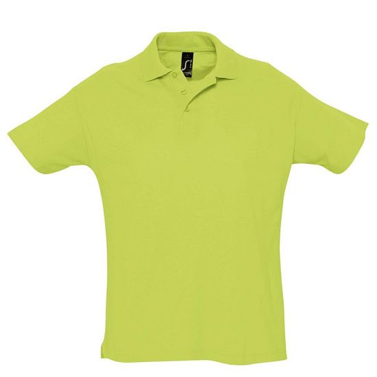 Рубашка поло мужская SUMMER 170, зеленое яблоко - подробное фото