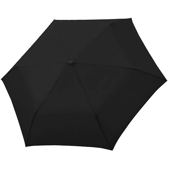 Зонт складной Carbonsteel Slim, черный - подробное фото