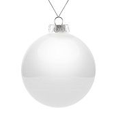 Елочный шар Finery Gloss, 10 см, глянцевый белый - фото