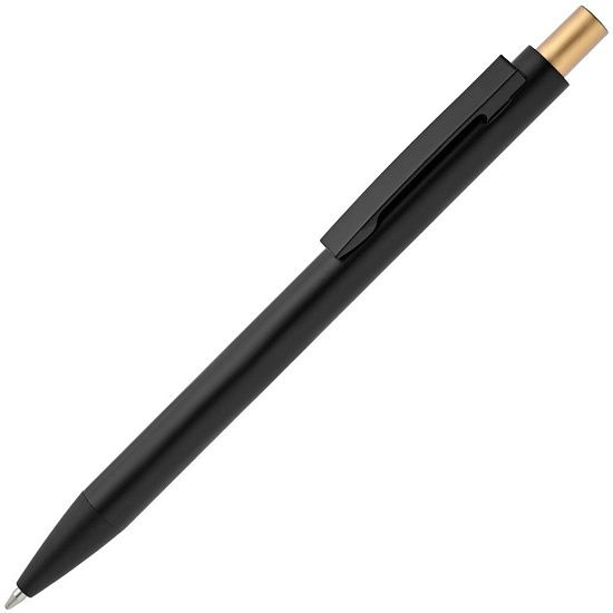 Ручка шариковая Chromatic, черная с золотистым - подробное фото