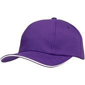 Бейсболка Bizbolka Canopy, фиолетовая с белым кантом - фото
