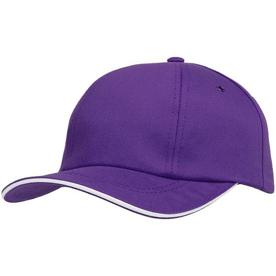 Бейсболка Bizbolka Canopy, фиолетовая с белым кантом - подробное фото