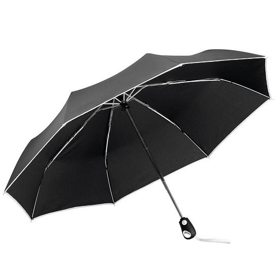 Складной зонт Drizzle, черный с белым - подробное фото