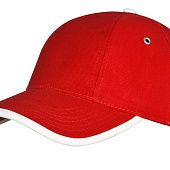 Бейсболка Unit Trendy, красная с белым - фото