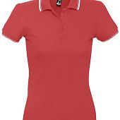 Рубашка поло женская Practice Women 270, красная с белым - фото