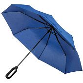 Зонт складной Hoopy с ручкой-карабином, синий - фото