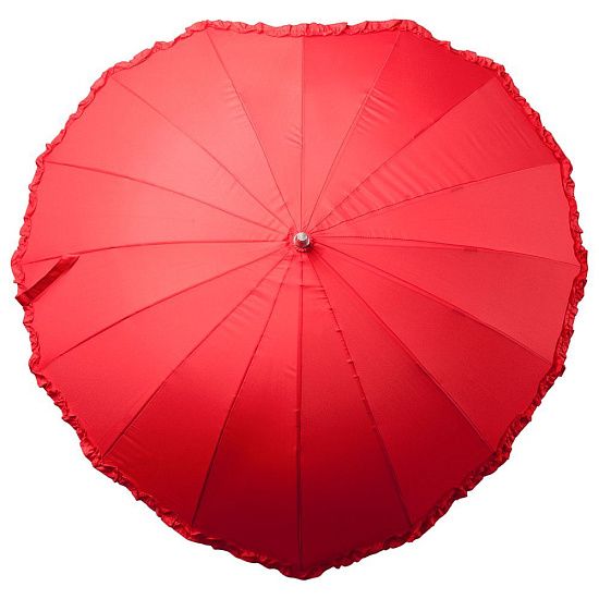 Зонт-трость «Сердце», красный - подробное фото