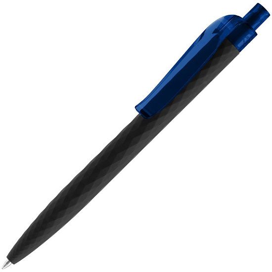 Ручка шариковая Prodir QS01 PRT-P Soft Touch, черная с синим - подробное фото