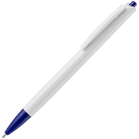 Ручка шариковая Tick, белая с синим - подробное фото