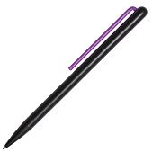 Шариковая ручка GrafeeX в чехле, черная с фиолетовым - фото
