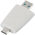 Флешка Pebble Type-C, USB 3.0, светло-серая, 16 Гб
