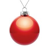 Елочный шар Finery Gloss, 10 см, глянцевый красный - фото