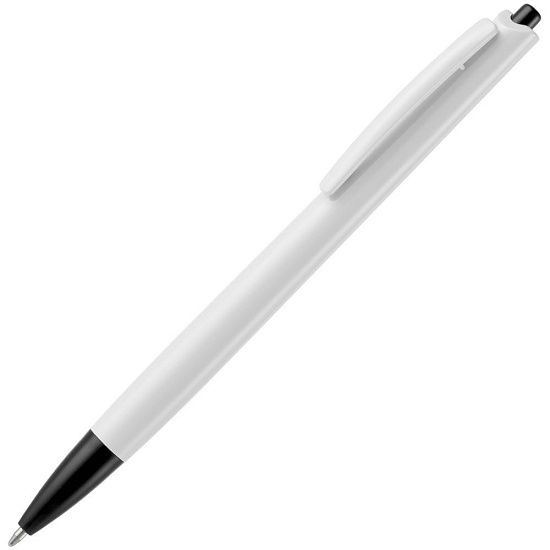 Ручка шариковая Tick, белая с черным - подробное фото
