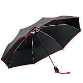 Складной зонт Drizzle, черный с красным - фото