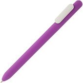 Ручка шариковая Slider Soft Touch, фиолетовая с белым - фото