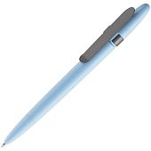 Ручка шариковая Prodir DS5 TSM Metal Clip, голубая с серым - фото