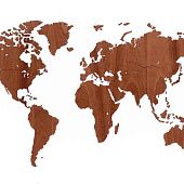 Деревянная карта мира World Map Wall Decoration Exclusive, красное дерево - фото