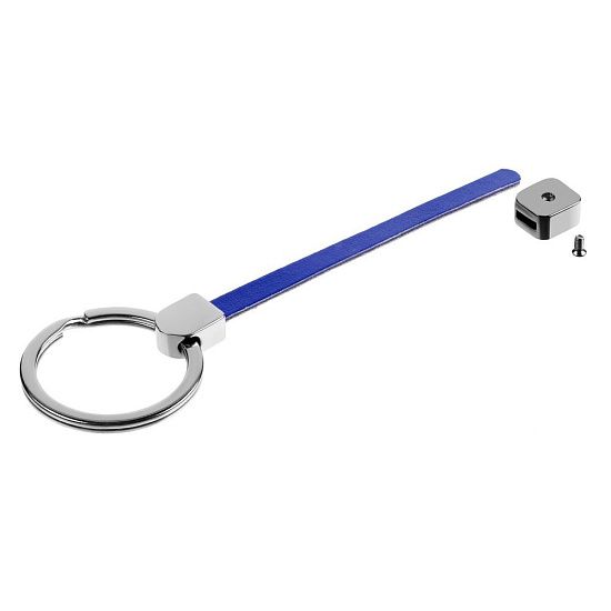Элемент брелка-конструктора «Хлястик с кольцом и зажимом», синий - подробное фото