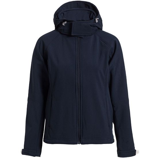 Куртка женская Hooded Softshell темно-синяя - подробное фото