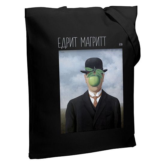 Холщовая сумка «Едрит Магритт», черная - подробное фото