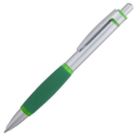 Ручка шариковая Boomer, с зелеными элементами - подробное фото