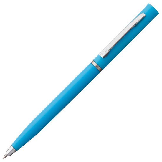 Ручка шариковая Euro Chrome, голубая - подробное фото